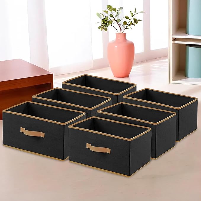 Kuber Industries Foldable Boxes For Storage (Pack of 6) – Multipurpose Storage Organizer For Clothes | Wardrobe | Closet | Toys | Books | Home